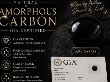 Đá carbon vô định hình thiên nhiên được chứng nhận bởi GIA là đá gì?