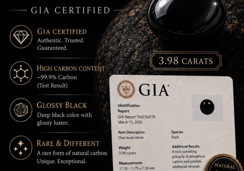 Đá Carbon Vô Định Hình Tự Nhiên 3.98 Carats