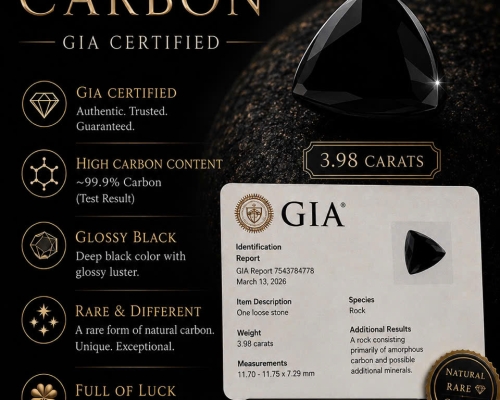 Đá Carbon Vô Định Hình Tự Nhiên 3.98 Carats